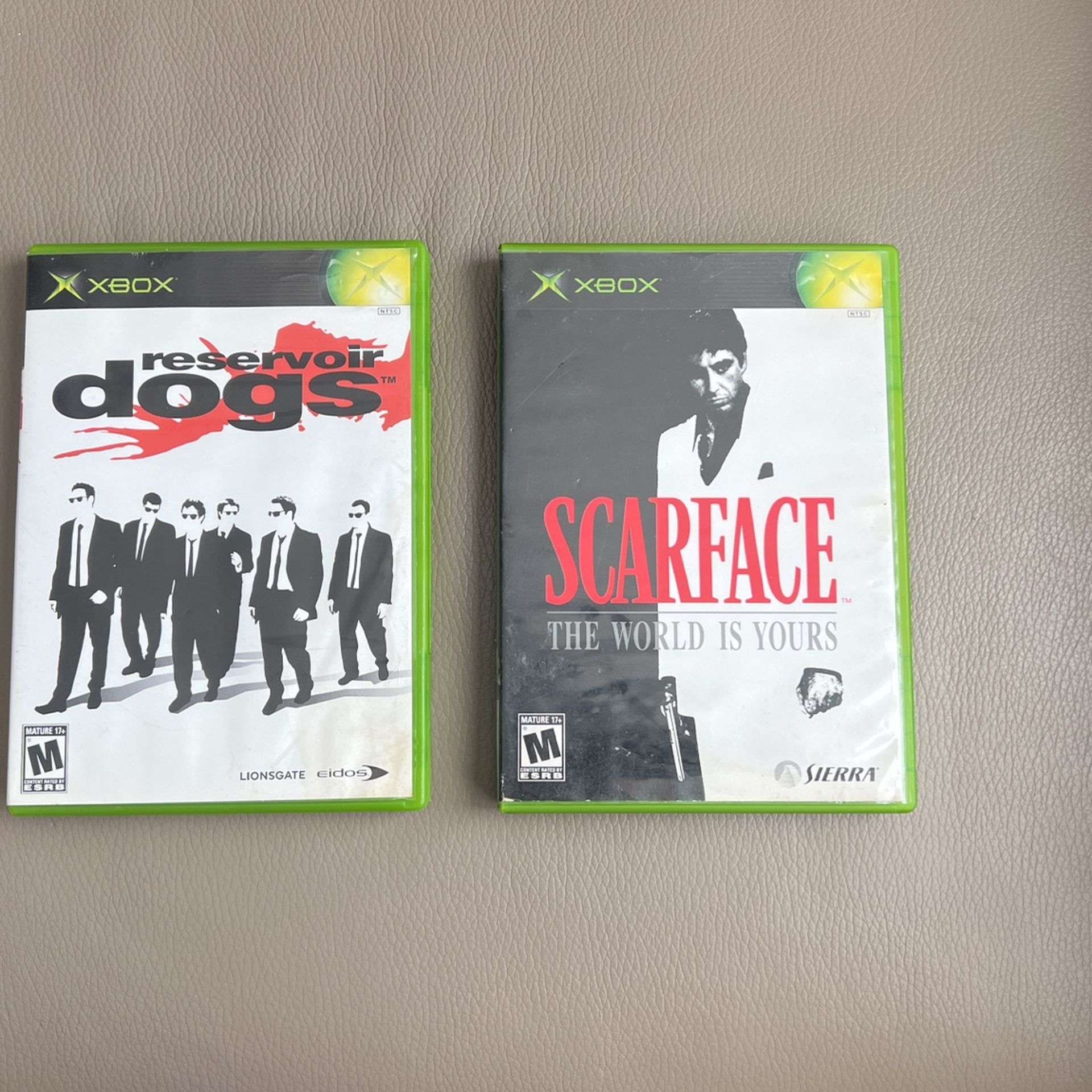Original Xbox Games - Scarface & Reservoir Dogs (no Manuals) - 60$
