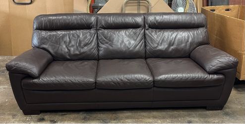 Dark Brown NATUZZI Leather Sofa Couch