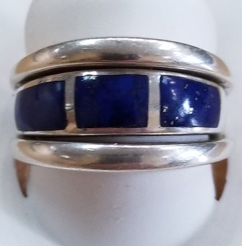 Sterling Silver and Lapis Ring And Gaurd