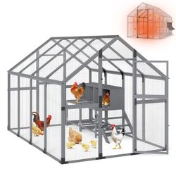 Outdoor Wooden Chicken Coop Large Hen House Poultry Habitat Pet Hutch Run Cage with Nesting Boxe