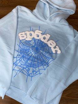Sp5der Web Hoodie Sky Blue