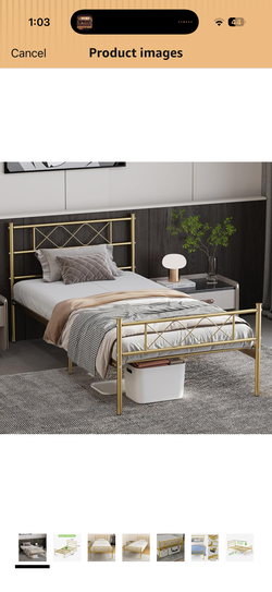 Twin Bed Frame (Gold)