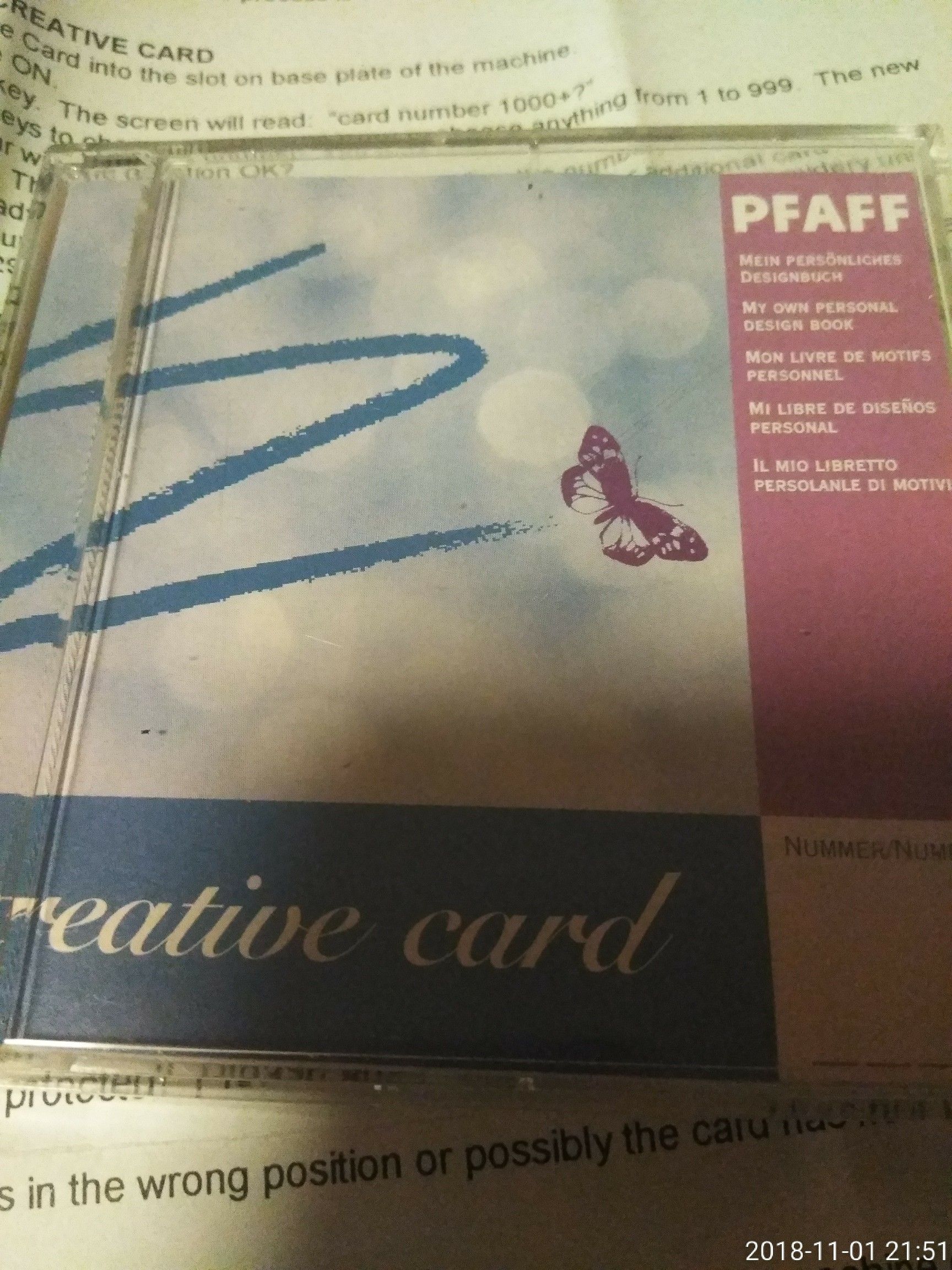 Pfaff creative card and disc
