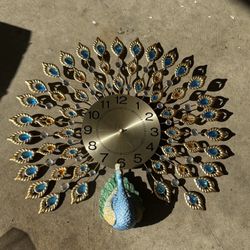 Beautiful Peacock Clock