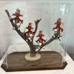 VTG Navajo Indian Native American Family Tree Miniature Kachina Dolls Large 21"