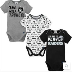 3pack Baby Raiders Short Sleeve Bodysuits