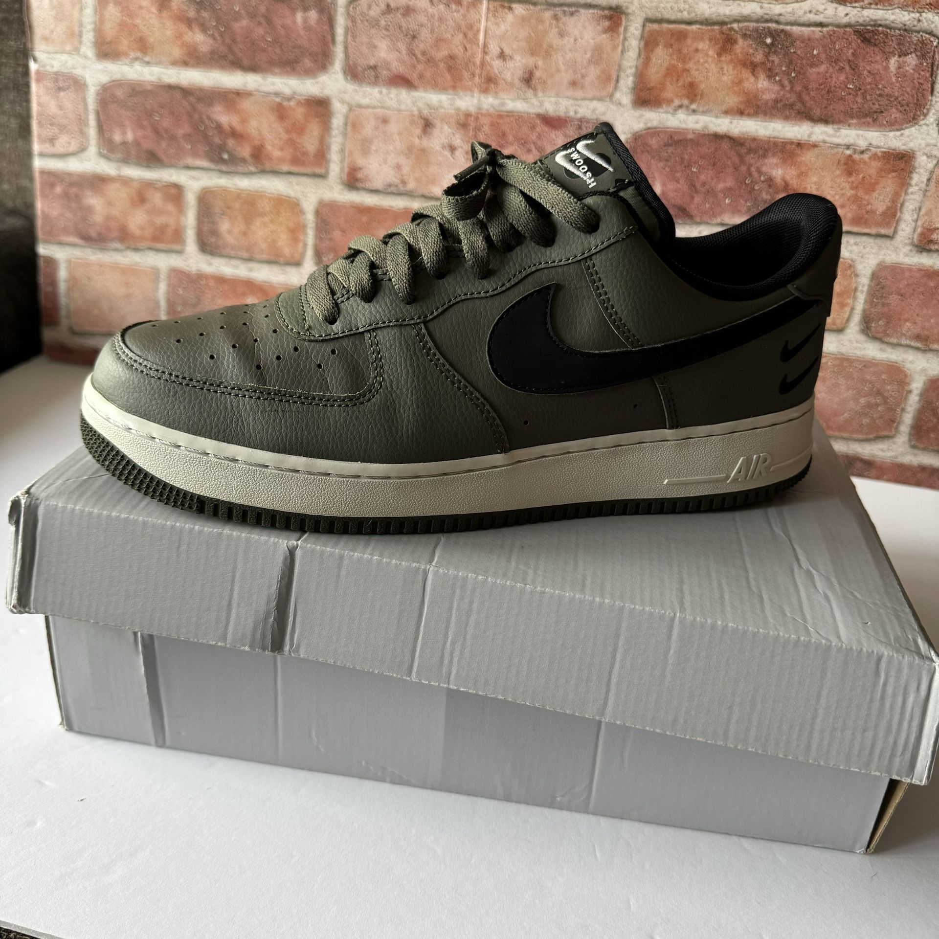 Nike Air Force 1 Low ‘07 CT2300-300 Olive Black Double Swoosh Men’s 11