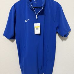 Nike Coaches 1/4 Zip Hooded Short Sleeve Jacket Blue  FJ9548-494 Small