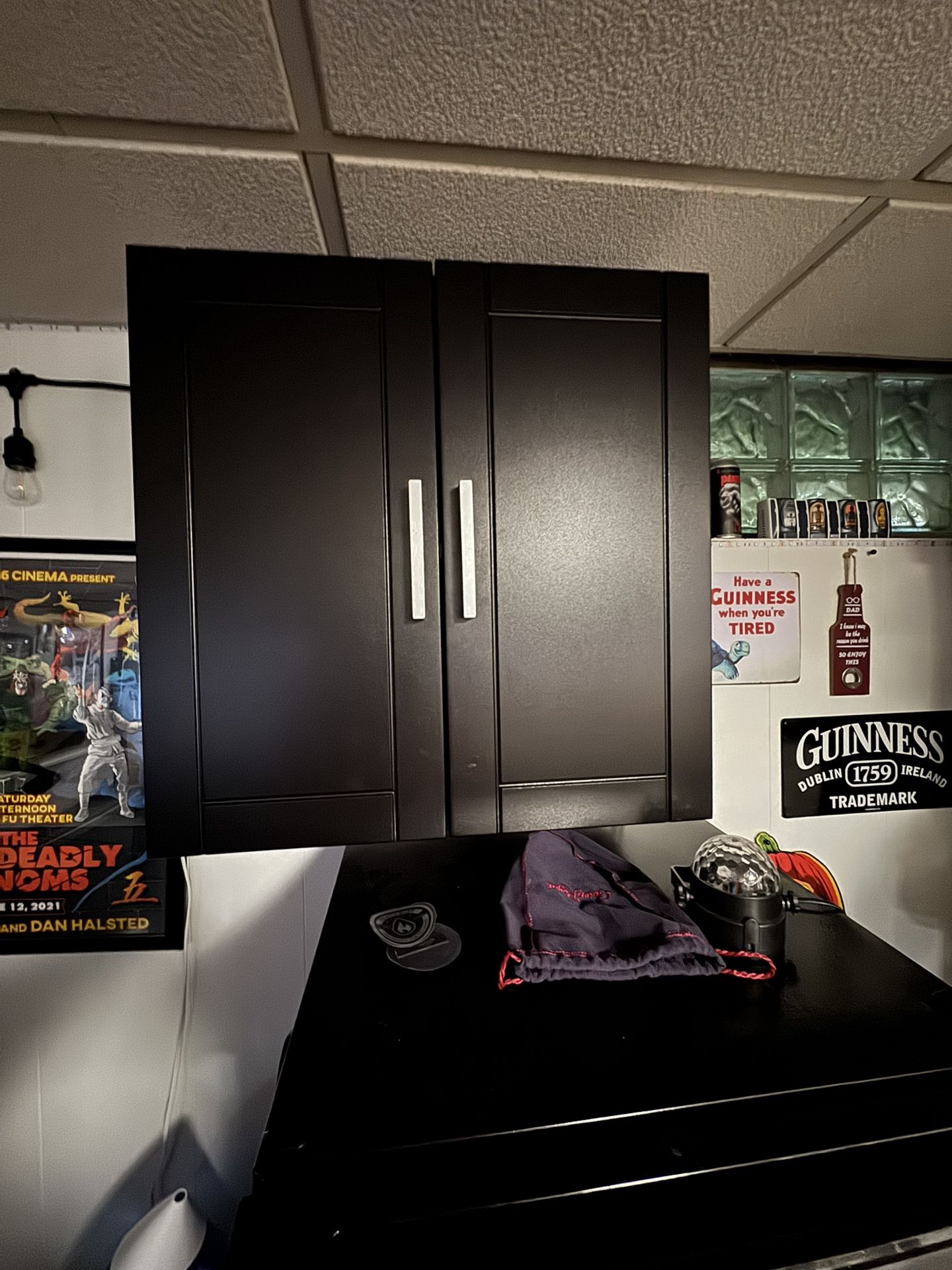 NIB black wall cabinet