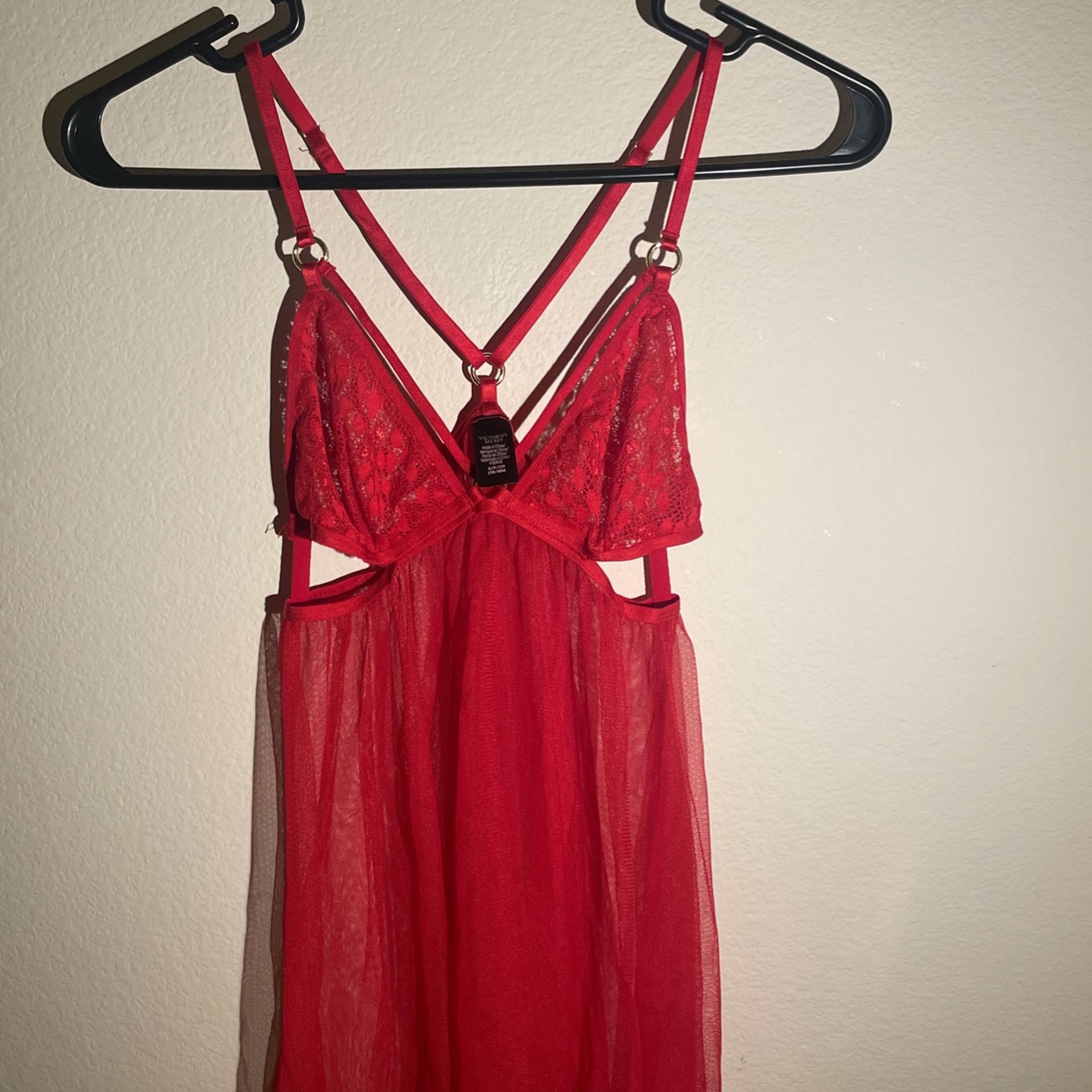 Victoria’s Secret Red Lace Baby Doll Lingerie Dress 