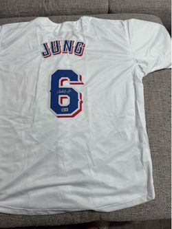 Josh Jung Signed Autograph Custom Jersey- Beckett Coa - Texas Rangers
