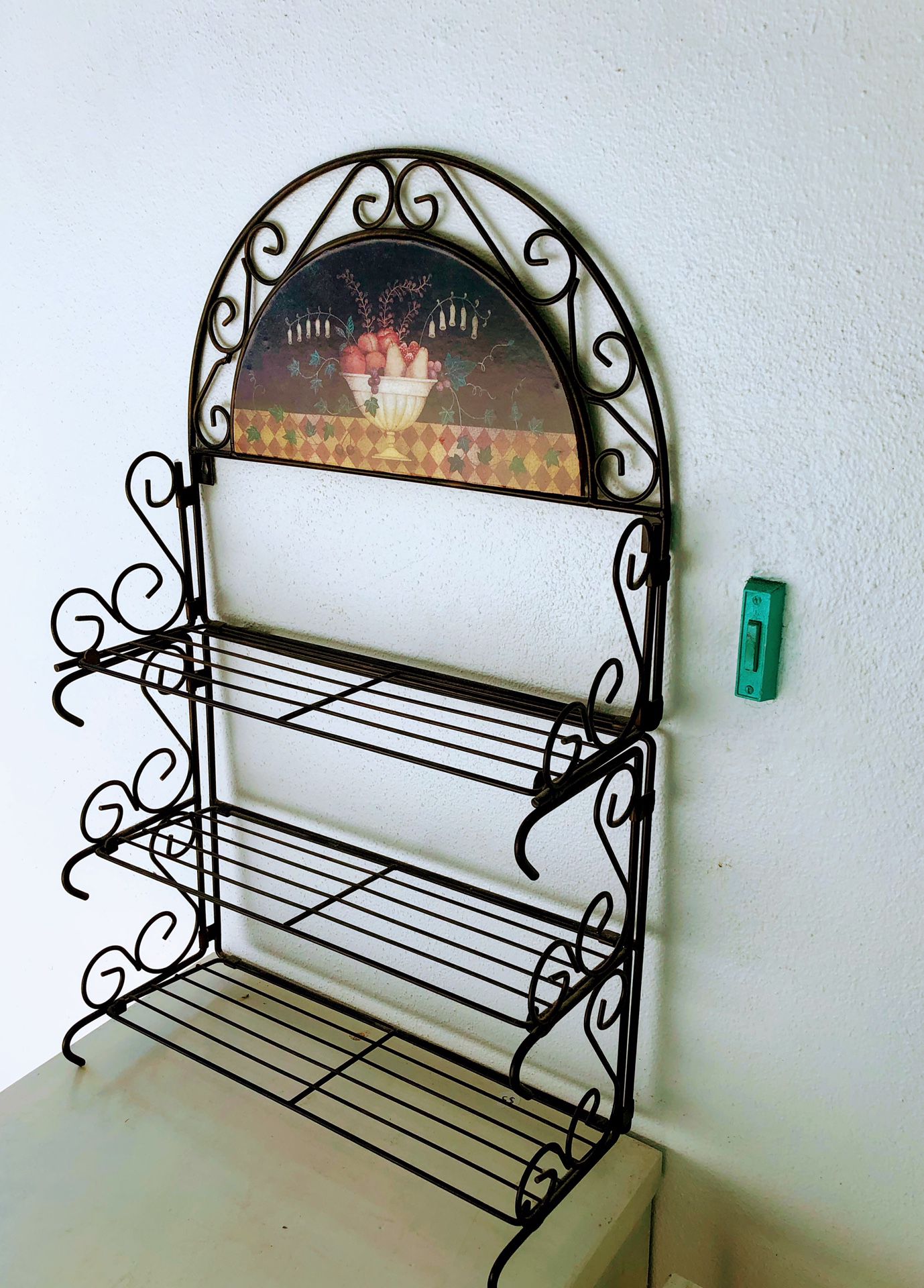Wrought Iron Wall Rack 27” H 16” W Foldable 