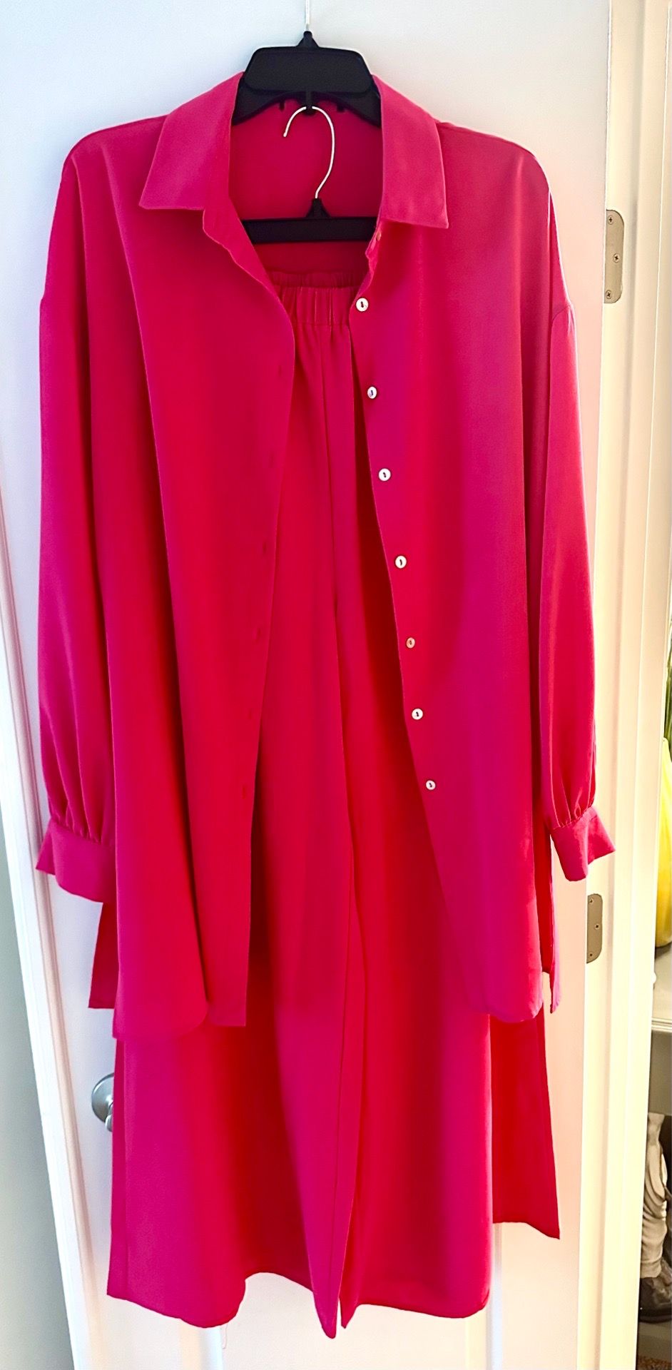 Hot Pink Shirt & Pants 2-Piece Set