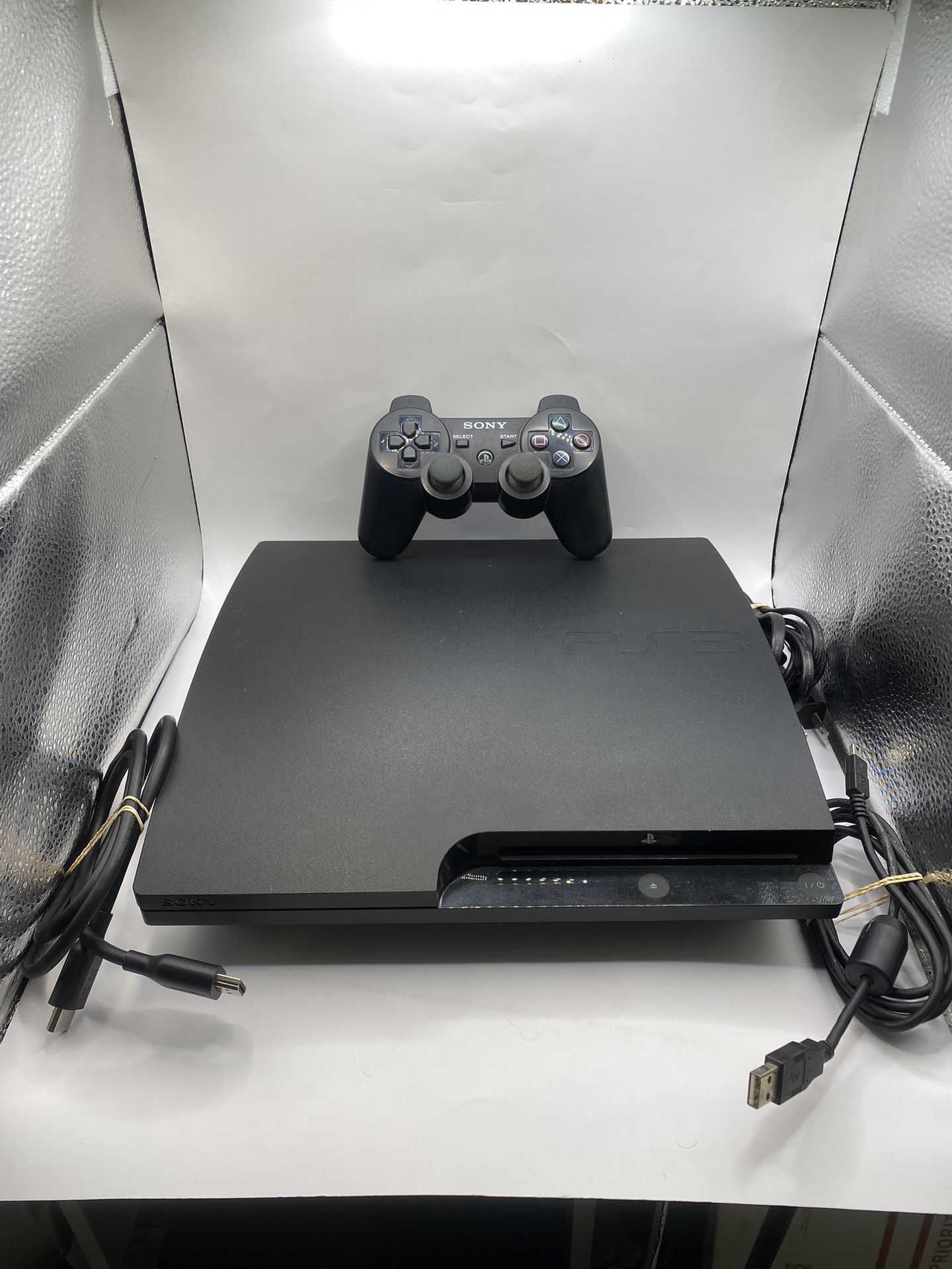 Sony PlayStation 3 PS3 Slim Console CECH-3001B 320GB W Controller & Cords OEM HDMI 