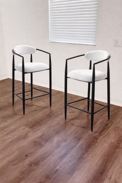 Sherpa fabric Bar Stools Set Of 2 brand new in box