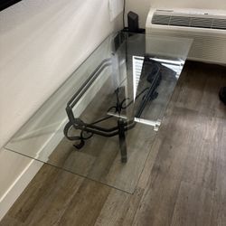 Large Glass Coffee Table For Sale 