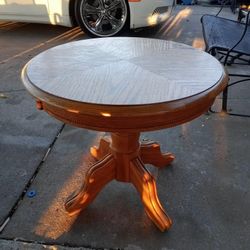 Vintage Solid Pine Round End Table