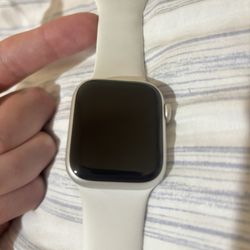 Apple Watch Series 8 (GPS) 41mm Aluminum Case with White Sport Band - S/M - White