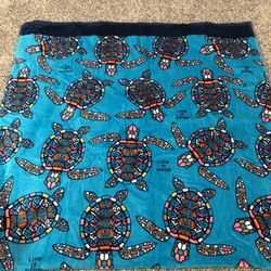 Life Is Good Blue Beach Towel With Turtles - 35” X 67”