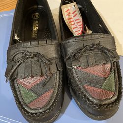 Brand Néw Womens Walkable a Black Leather With Patchwork Design Size 7W