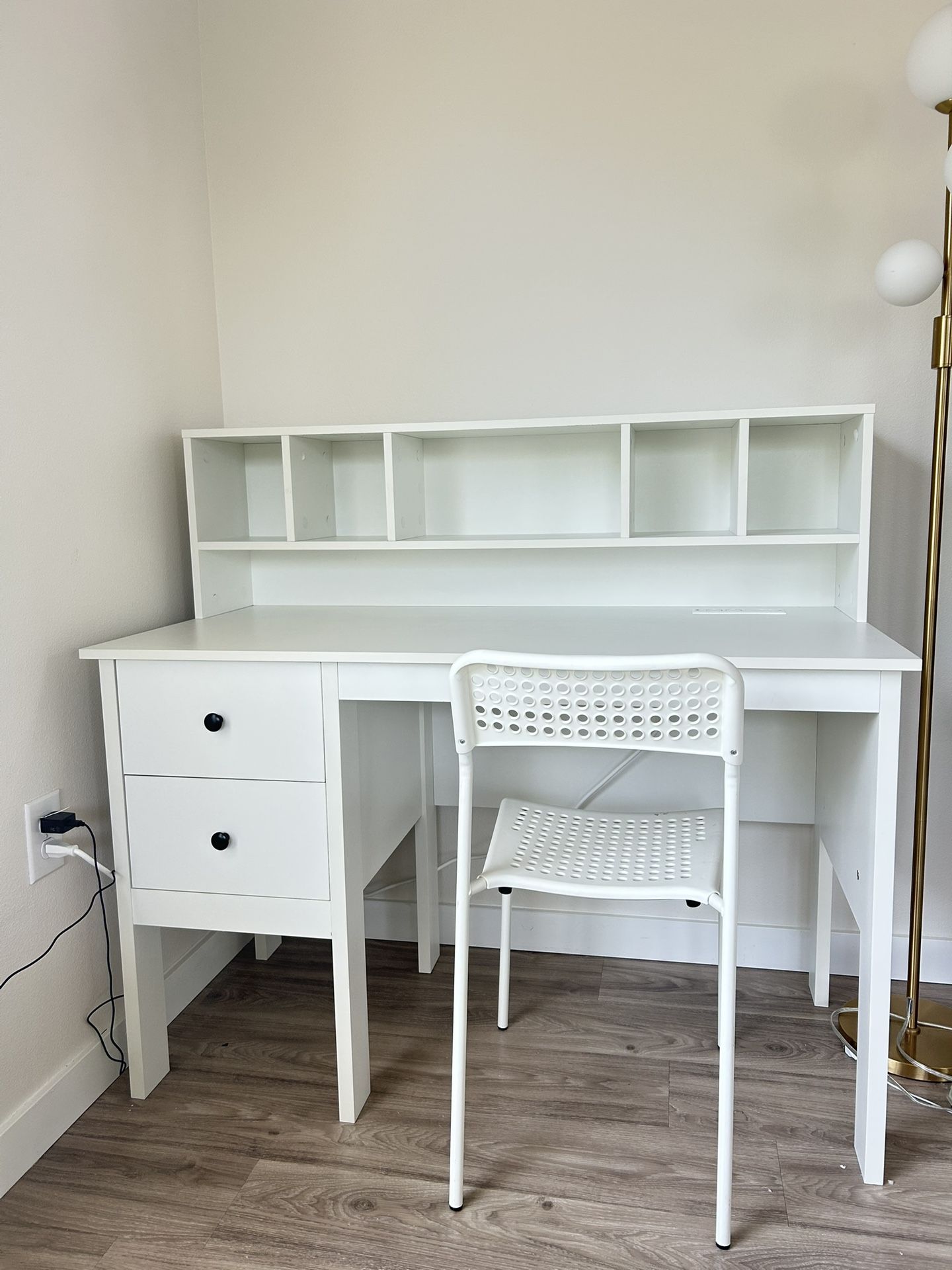 Table with drawers and shelves