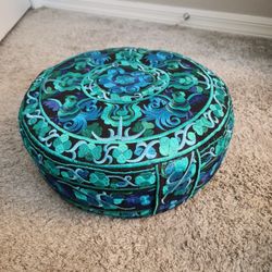 Embroidered Zafu Meditation Cushion