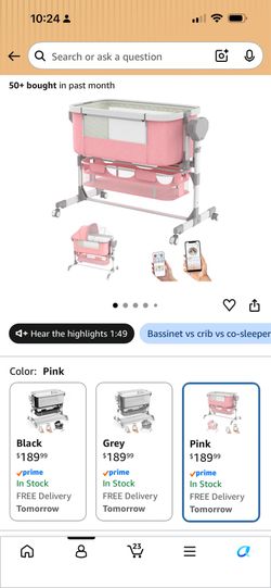 pink baby bassinet