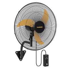 20 inch Wall Mount Fan Oscillating, Extended 3.3ft Wired Remote and 6.6ft Power Cord, 3-Speed Industrial Wall Mounted Fan for Commercial, Greenhouse,