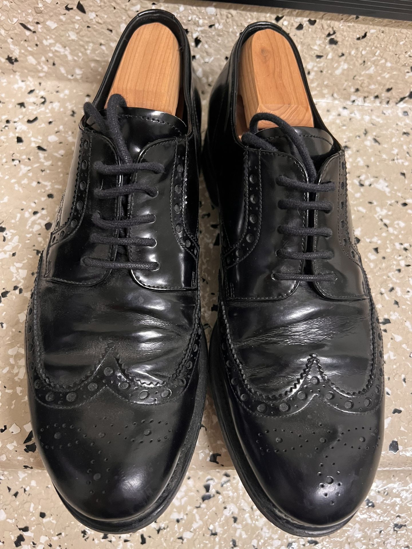 Prada Men’s Dress Shoes Black Leather 
