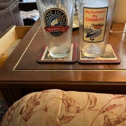 St. Patricks Day Pint Size Guinness and Goose Island Beer Glasses