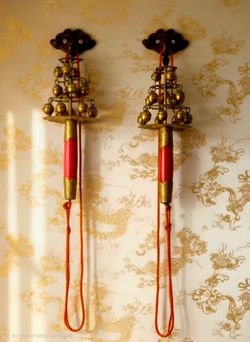 Vibtage pair of traditional Japanese Kagura Suzu (also known as Miko Maiden Bell