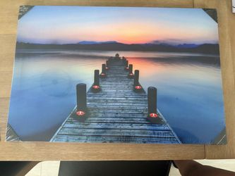 LED Lighted Canvas Wall Art – Sunset Dock