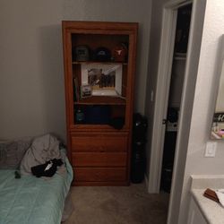 2 Tall Wood Shelves