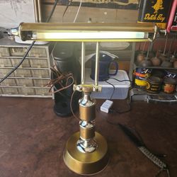 Brass banker's desktop lamp