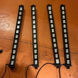4-Pack 24" UV LED Black Light Bars – DJ Stage Halloween Party Lighting