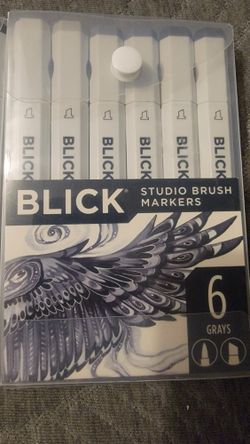 BLICK STUDIO BRUSH MARKERS Gray 6pack