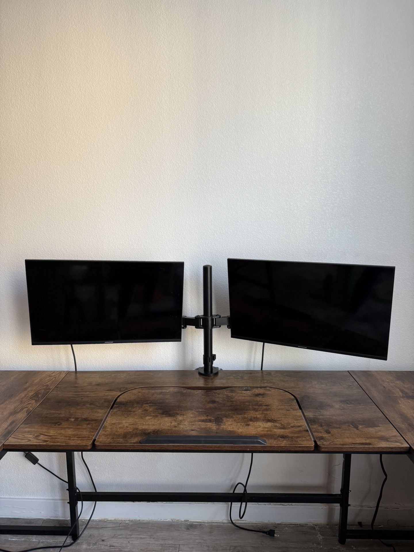 Dual Monitors With A Stand