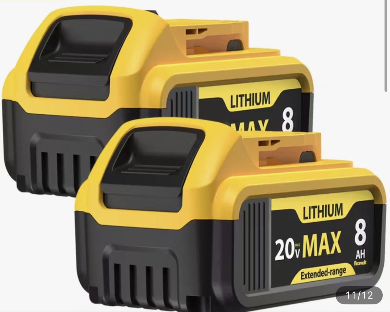 20V 8.0Ah Lithium Battery Replacement | 4Pack/2Pack/1Pack for Dewalt 20V Max Battery for Dewalt Battery DCB200 DCB201 DCB206 DCB210 DCB203 Apply to 20