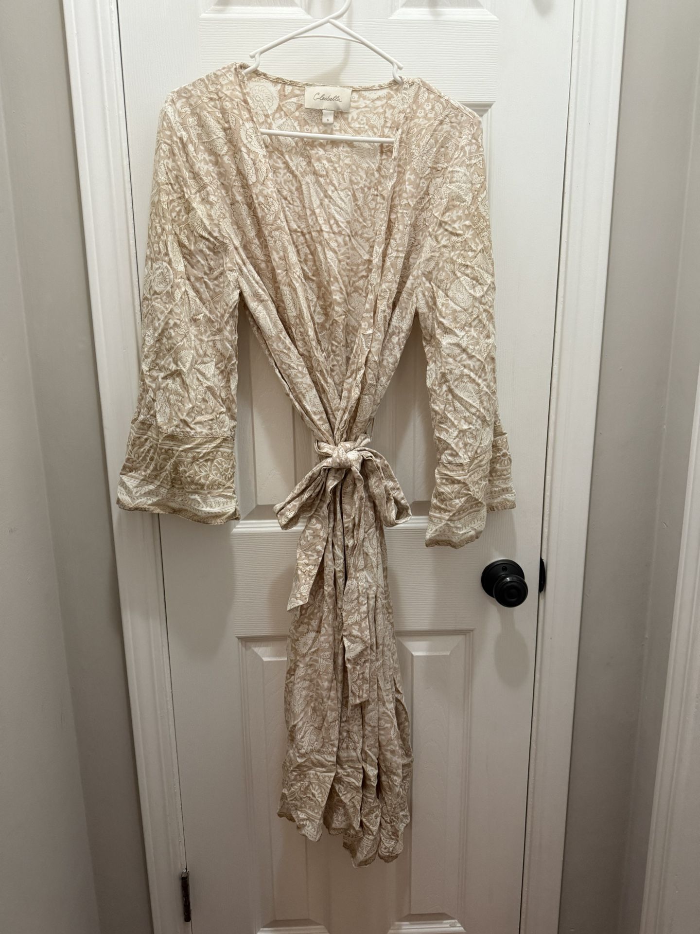 Cleobella Robe Women Small Tan White Beige Floral
