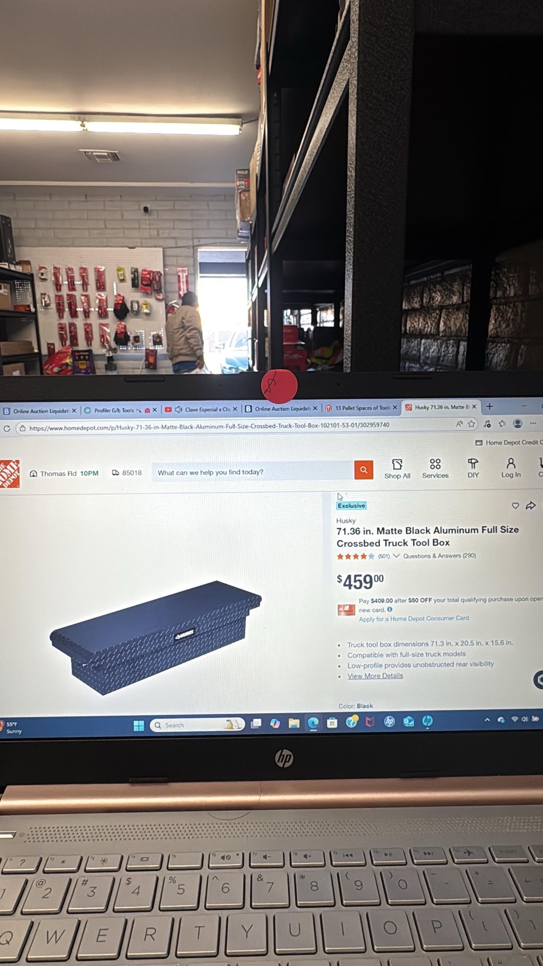 Matte Black Aluminum Full Size Crossbed Truck Tool Box