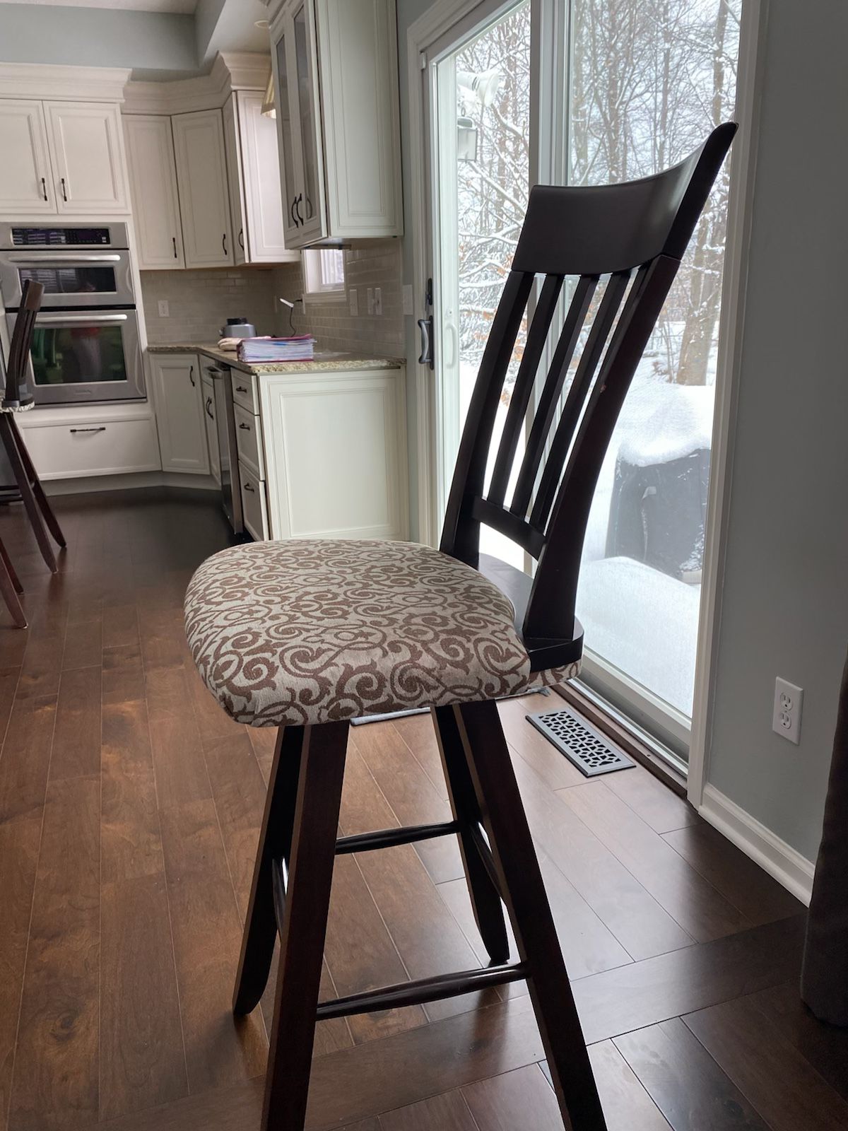 Custom Swivel Bar Stools (5 In total) and matching Desk Chair 