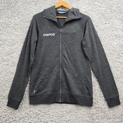Icebreaker Jacket Womens Large Gray Logo Merino Wool Crush Full Zip Hooded
