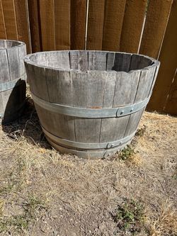 2 Rustic Wooden Wine Barrel Planter - or 1 for $70