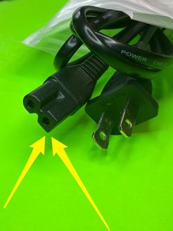 (New) Polarized 2 Prong AC Power Cord Cable IEC C7 Figure 8 PS1 PS2 PlayStation 1 2 Console Replacement Power Cable Gaming