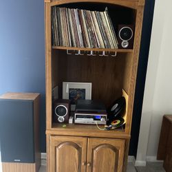 Hutch With Light and Wineglass Rack