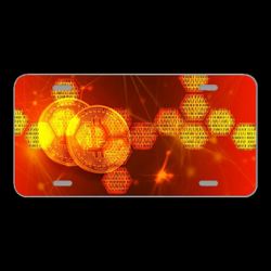 License Plate Novelty Car Front Bitcoin Blockchain Currency Crypto