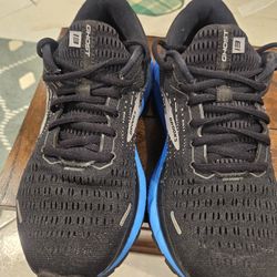 Brooks  Mens Black/Blue Ghost 13 Running Shoes Size 8