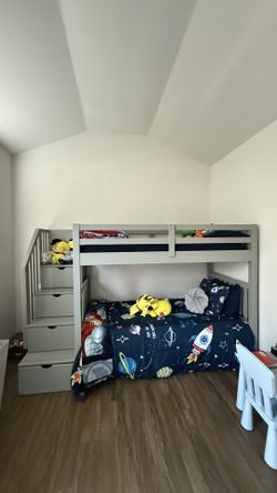 Grey bunk bed
