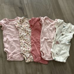 New Premie Baby Girl Onesies Set (5 pcs)