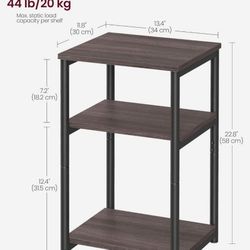 Industrial 3-Tier Tall Side Table